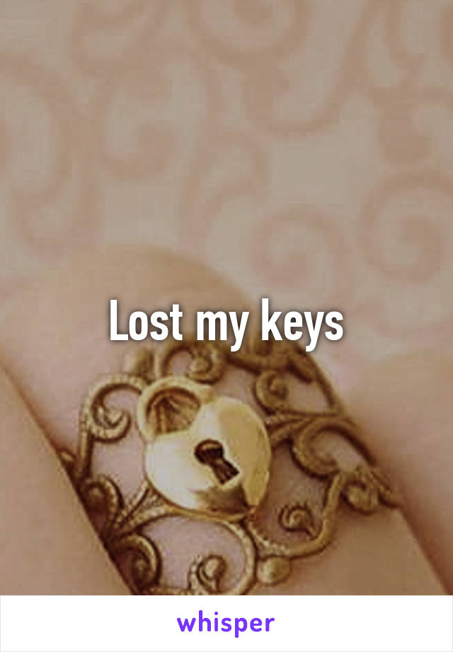 Lost my keys