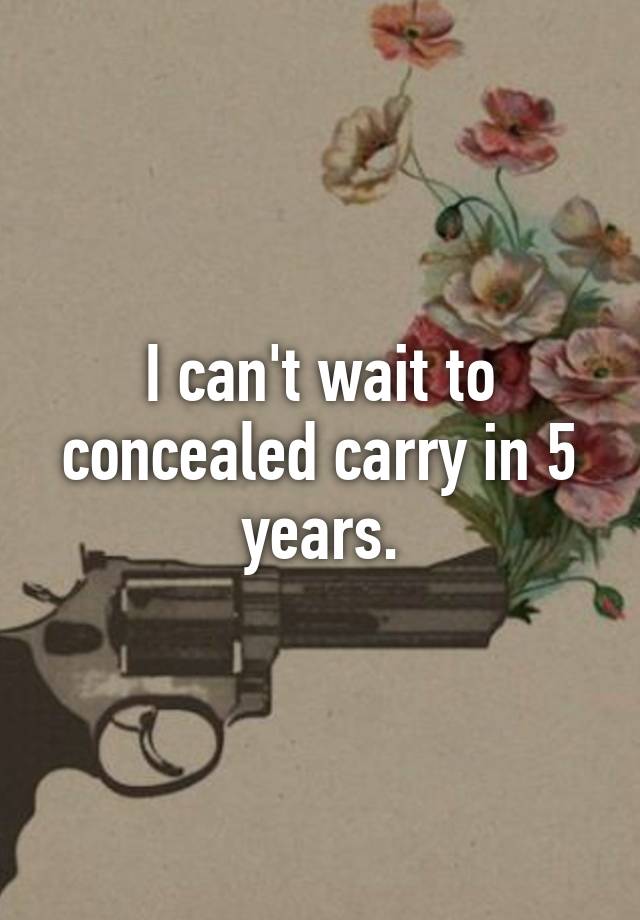 I can't wait to concealed carry in 5 years.