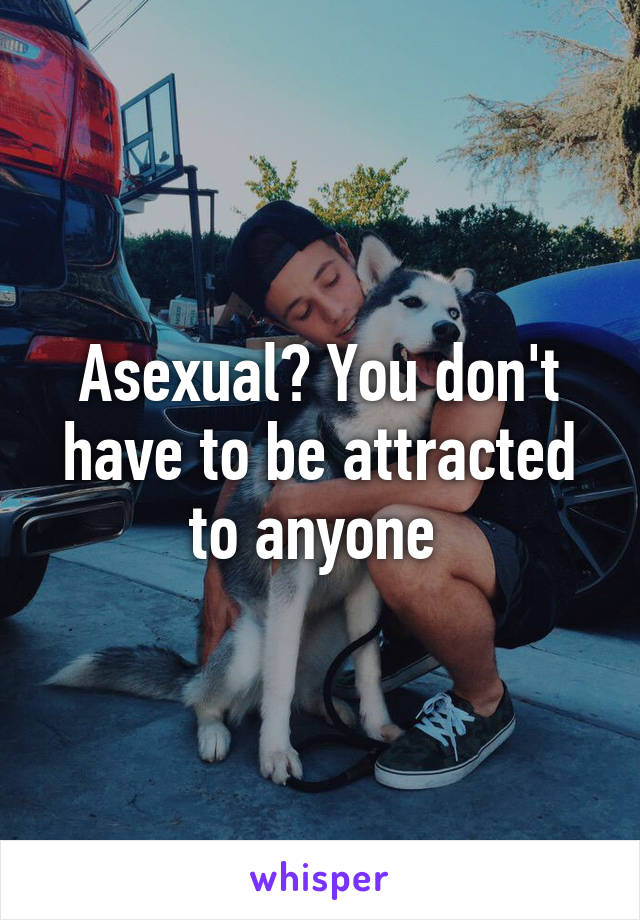 Asexual? You don't have to be attracted to anyone 