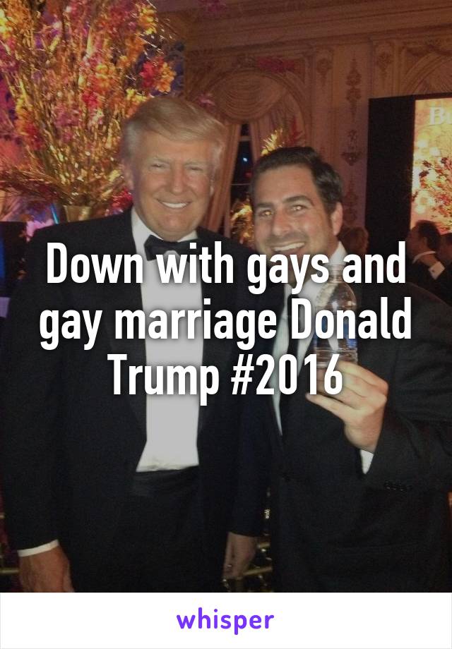 Down with gays and gay marriage Donald Trump #2016