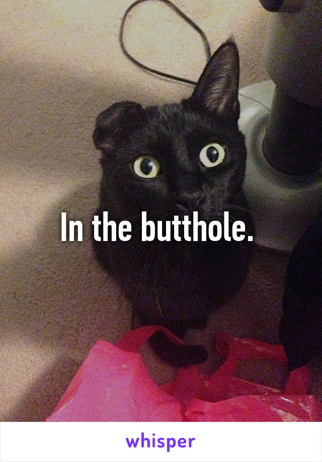 In the butthole. 