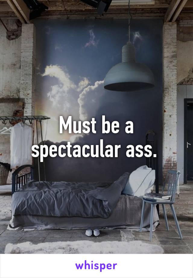 Must be a spectacular ass. 