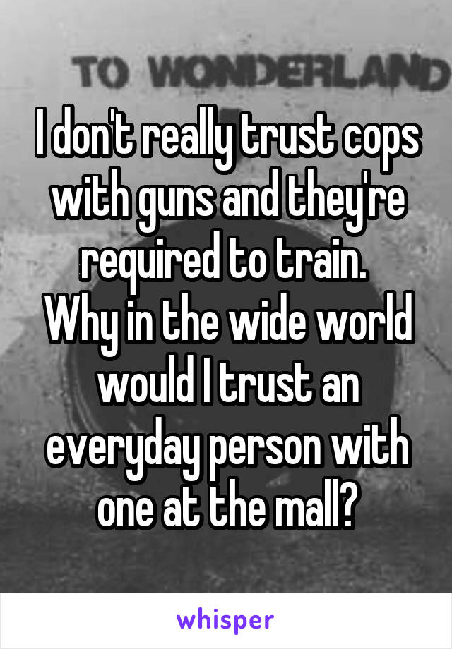 I don't really trust cops with guns and they're required to train. 
Why in the wide world would I trust an everyday person with one at the mall?