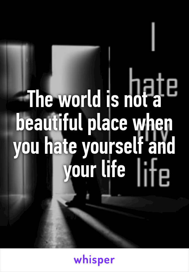 The world is not a beautiful place when you hate yourself and your life