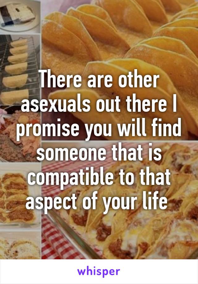 There are other asexuals out there I promise you will find someone that is compatible to that aspect of your life 