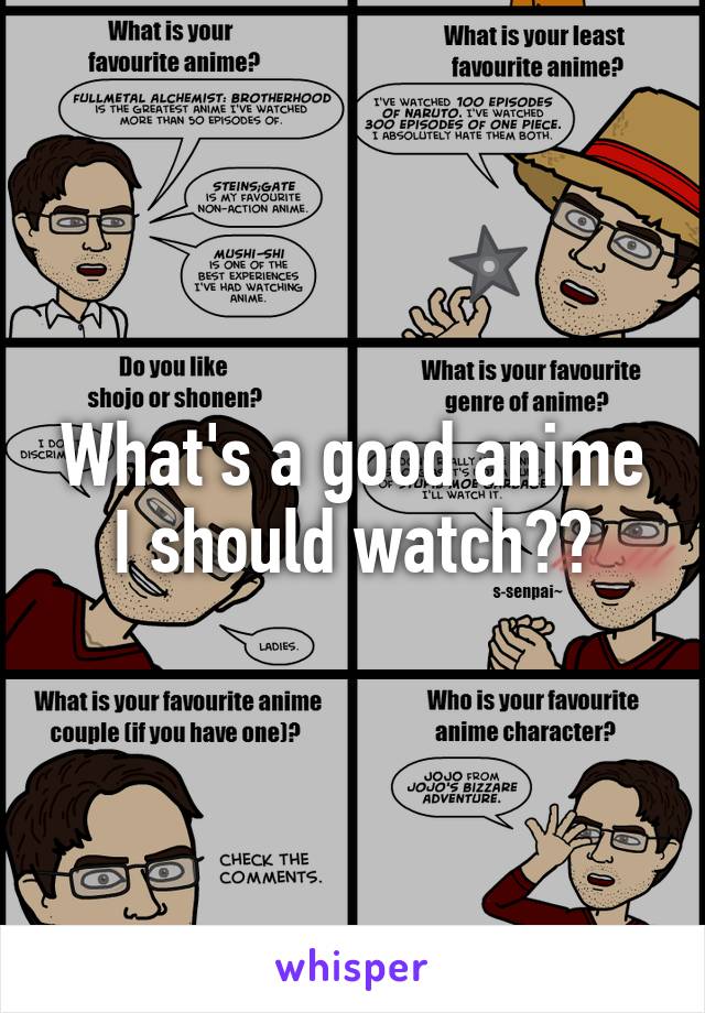 What's a good anime I should watch??