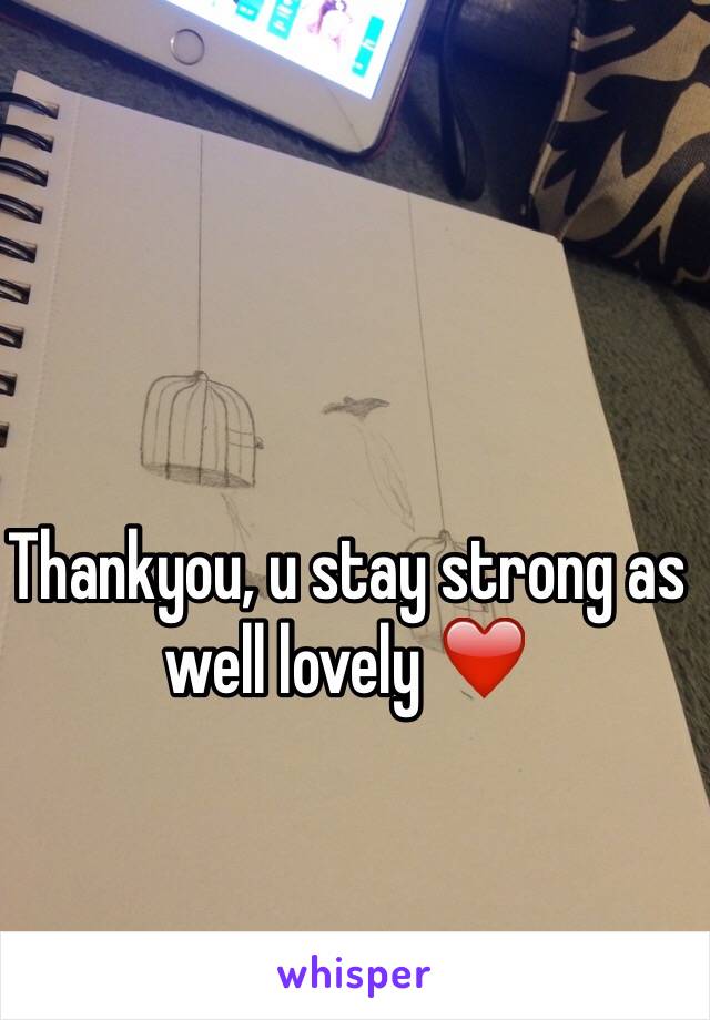 Thankyou, u stay strong as well lovely ❤️