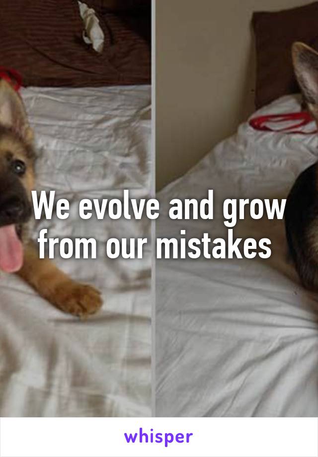 We evolve and grow from our mistakes 