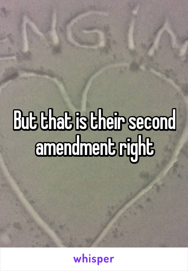 But that is their second amendment right