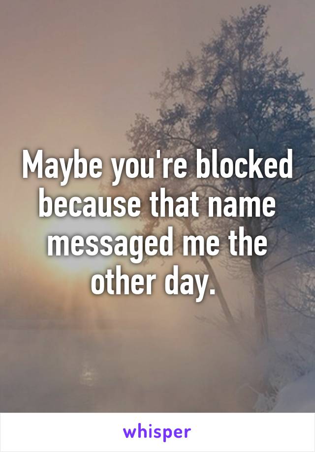 Maybe you're blocked because that name messaged me the other day. 
