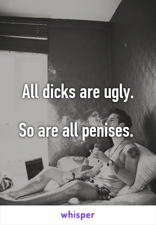 All dicks are ugly.

So are all penises. 