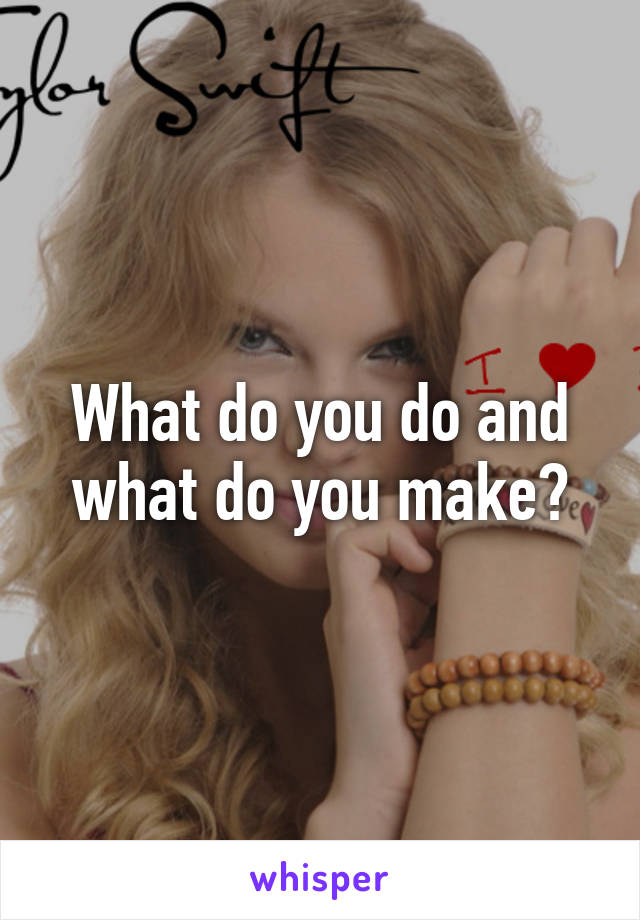 What do you do and what do you make?