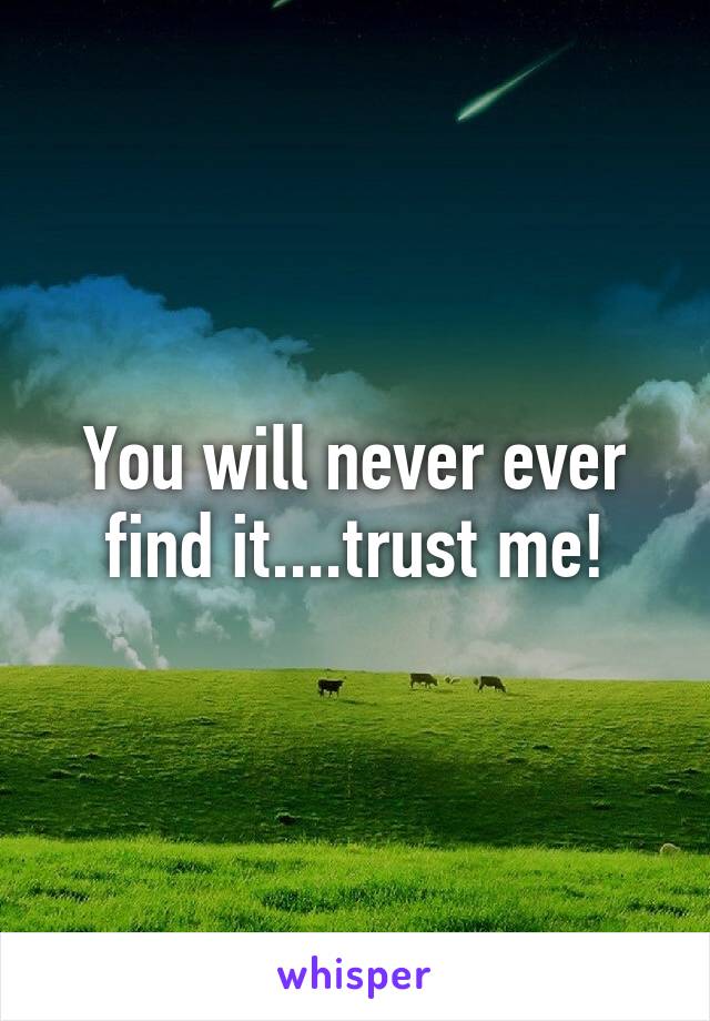 You will never ever find it....trust me!