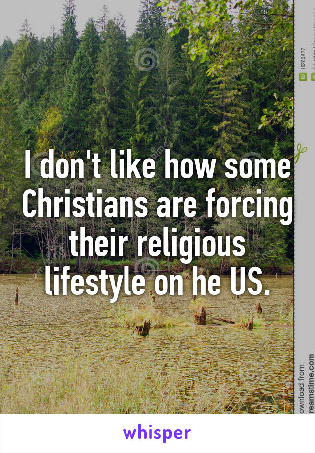 I don't like how some Christians are forcing their religious lifestyle on he US.