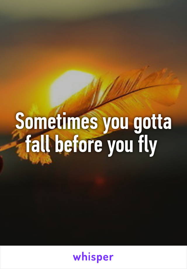 Sometimes you gotta fall before you fly 
