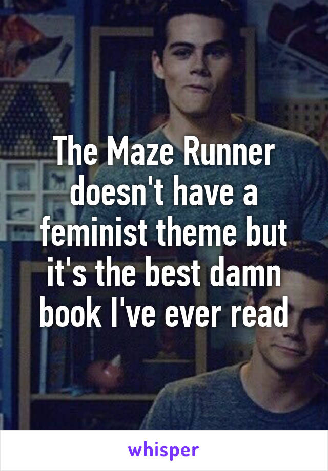 The Maze Runner doesn't have a feminist theme but it's the best damn book I've ever read