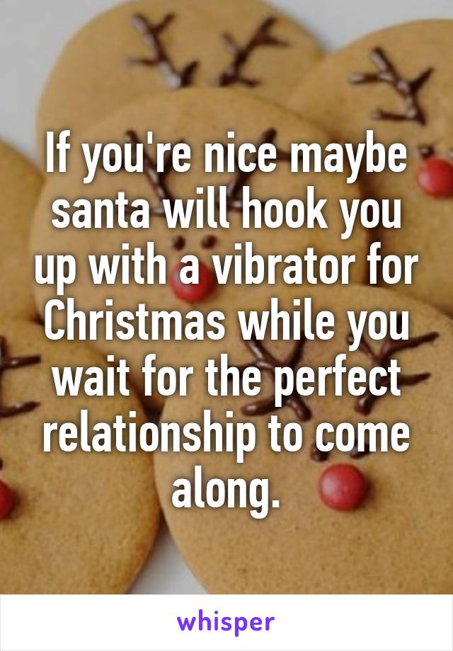 If you're nice maybe santa will hook you up with a vibrator for Christmas while you wait for the perfect relationship to come along.