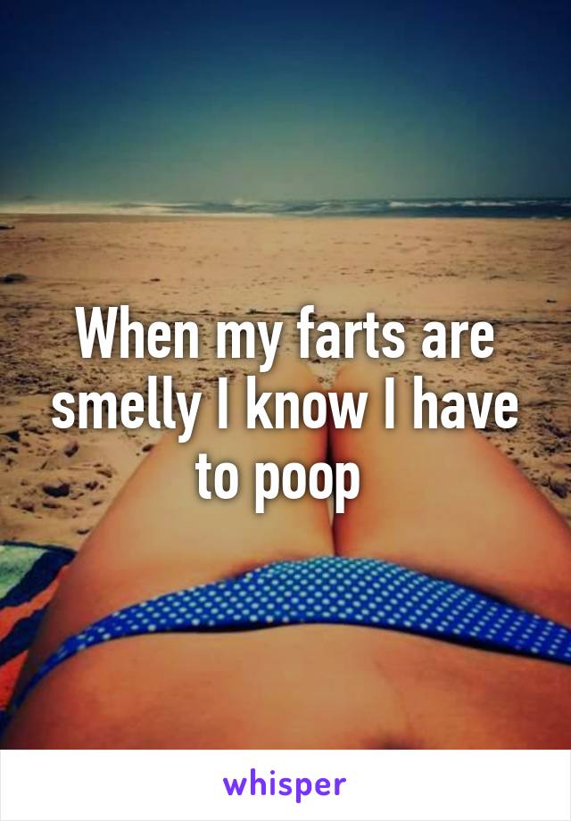 When my farts are smelly I know I have to poop 