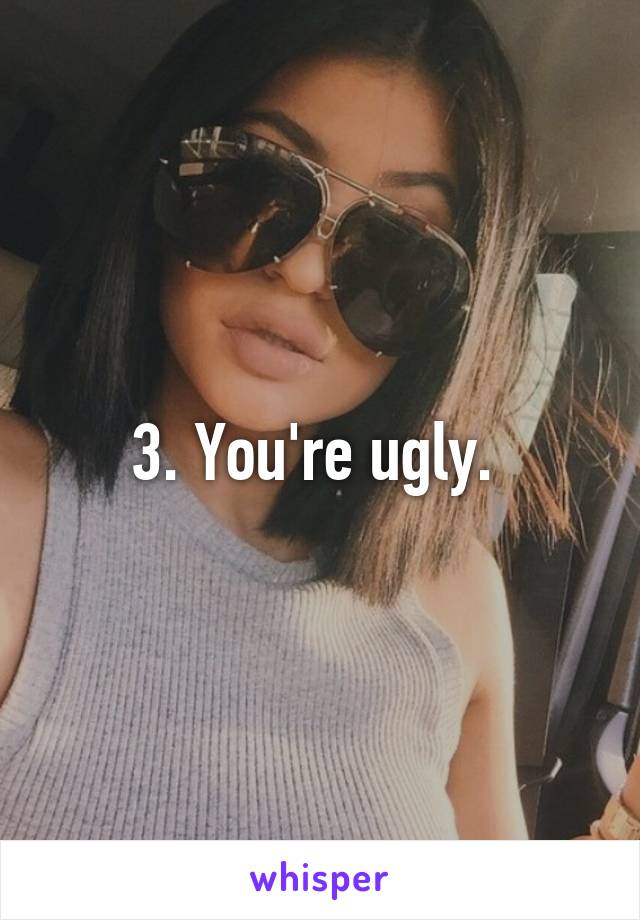 3. You're ugly. 