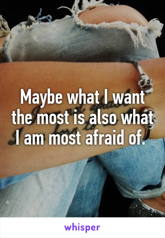 Maybe what I want the most is also what I am most afraid of. 