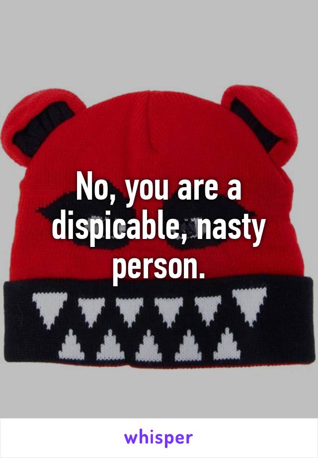 No, you are a dispicable, nasty person.