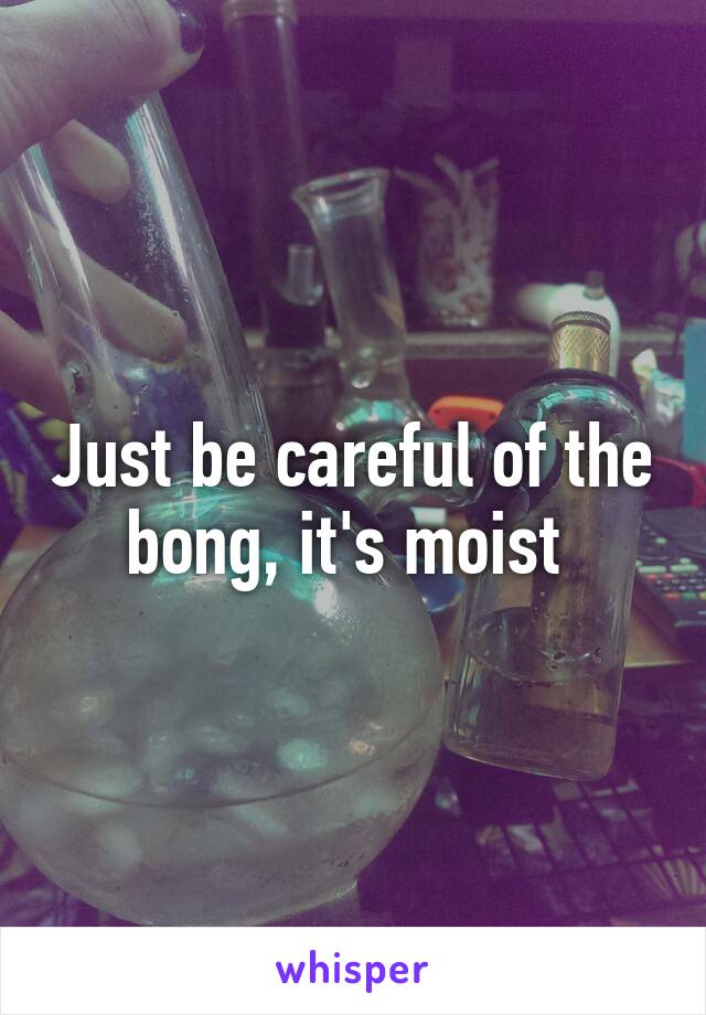 Just be careful of the bong, it's moist 