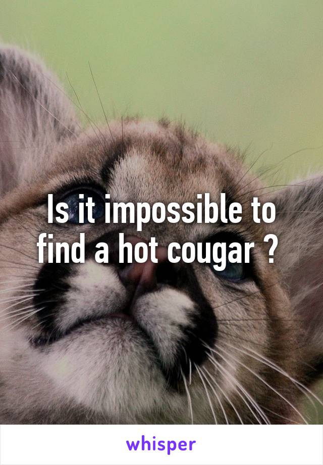 Is it impossible to find a hot cougar ? 