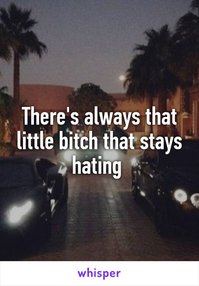 There's always that little bitch that stays hating 