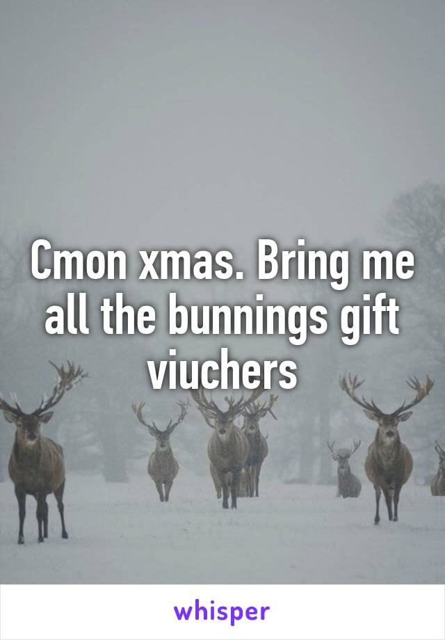 Cmon xmas. Bring me all the bunnings gift viuchers