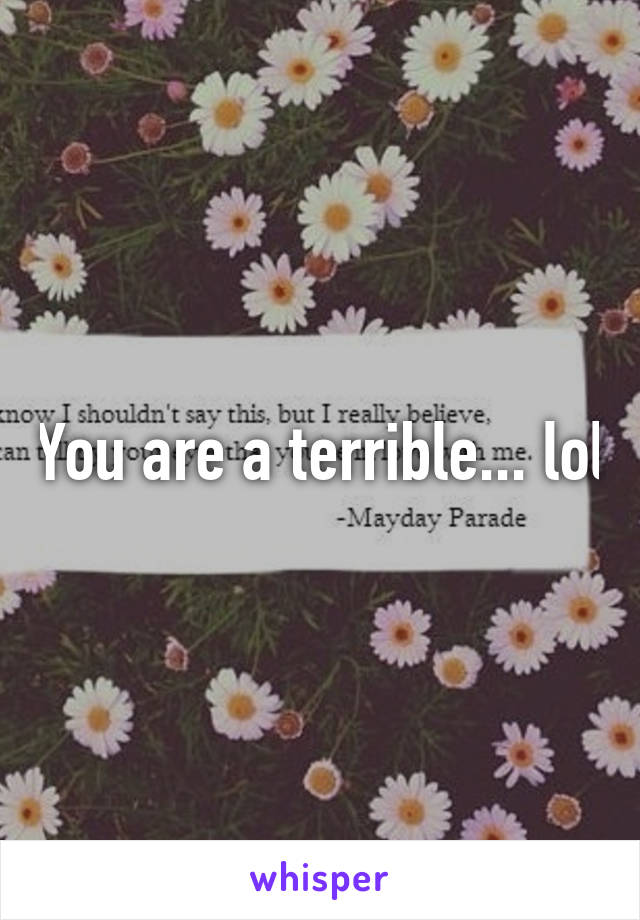 You are a terrible... lol