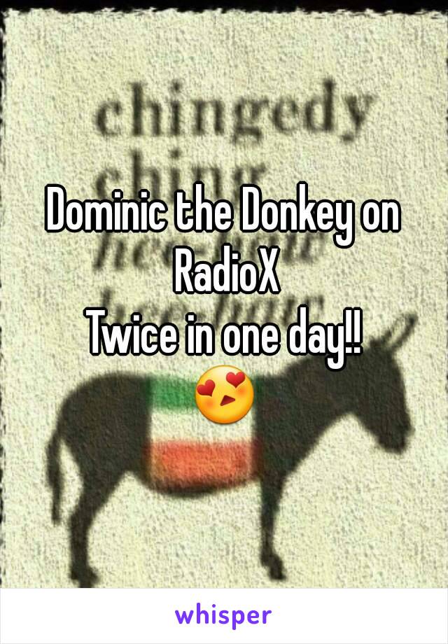 Dominic the Donkey on RadioX
Twice in one day!!
😍