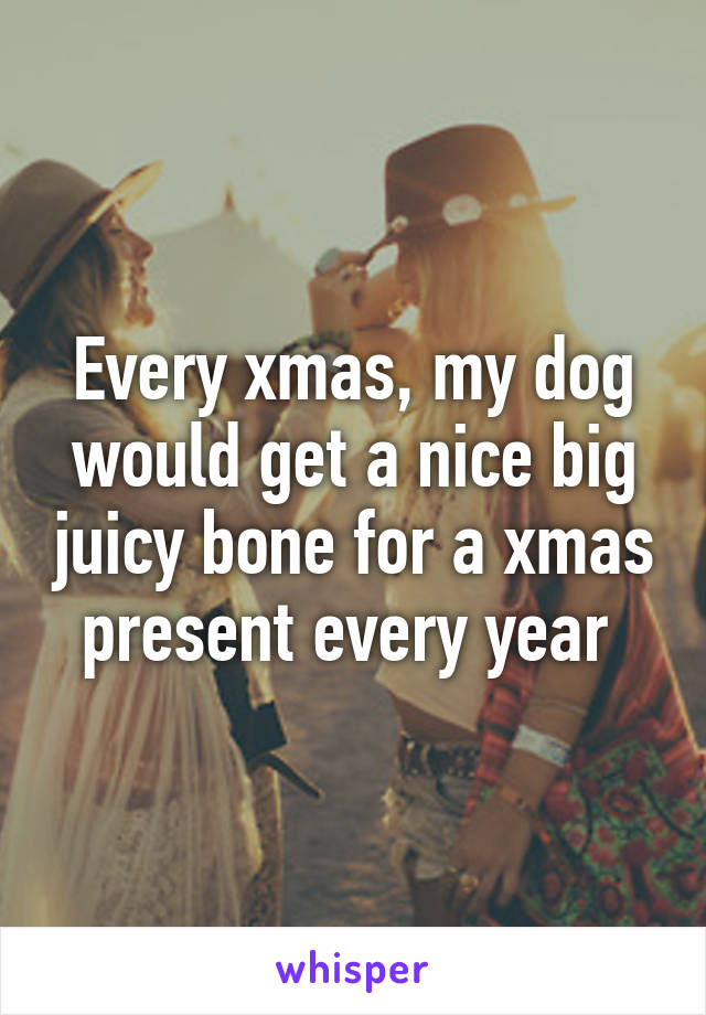 Every xmas, my dog would get a nice big juicy bone for a xmas present every year 