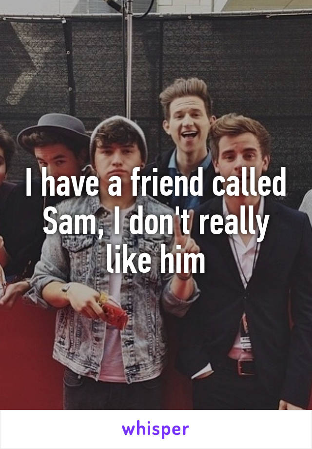 I have a friend called Sam, I don't really like him