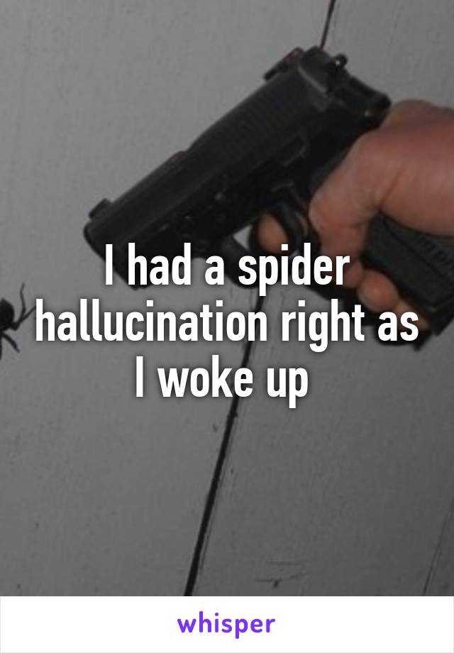 I had a spider hallucination right as I woke up 