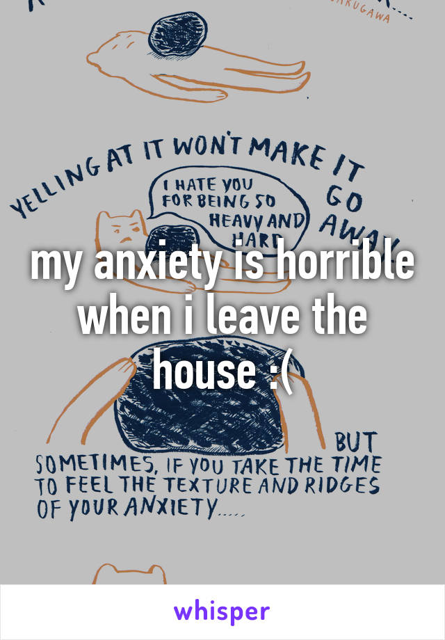 my anxiety is horrible when i leave the house :(