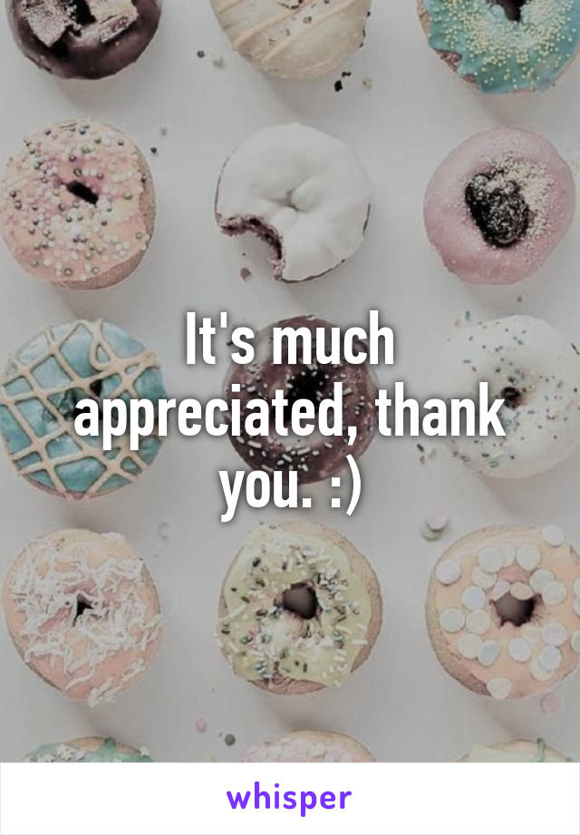 It's much appreciated, thank you. :)