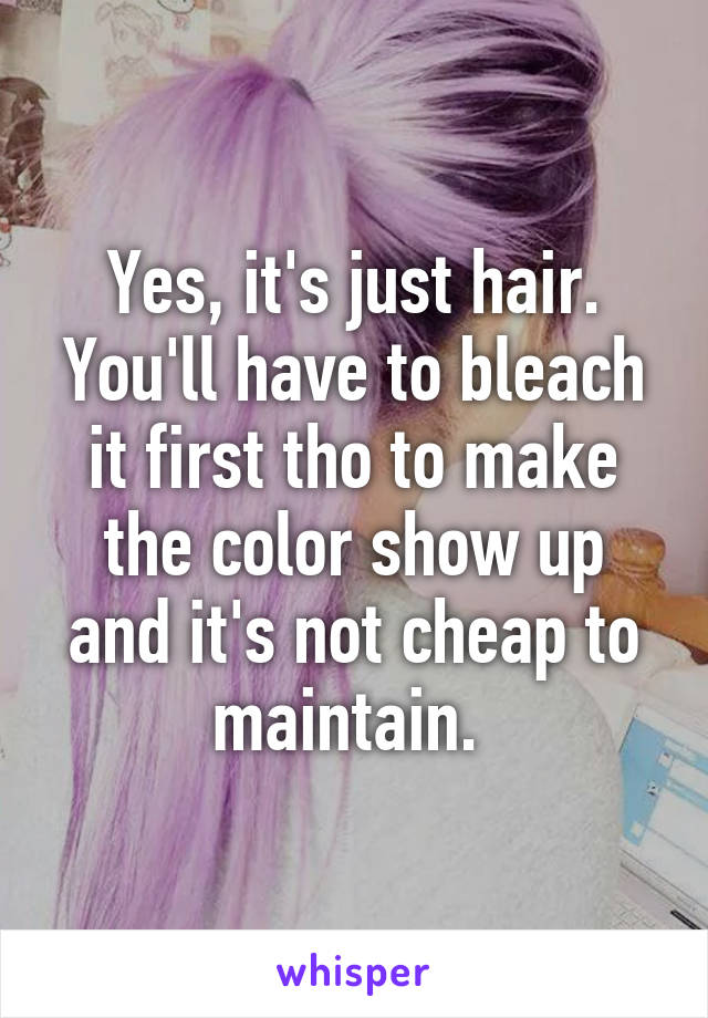 Yes, it's just hair. You'll have to bleach it first tho to make the color show up and it's not cheap to maintain. 