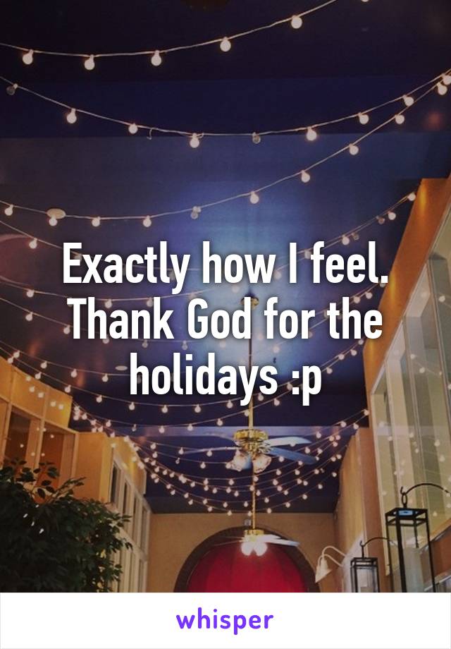 Exactly how I feel. Thank God for the holidays :p