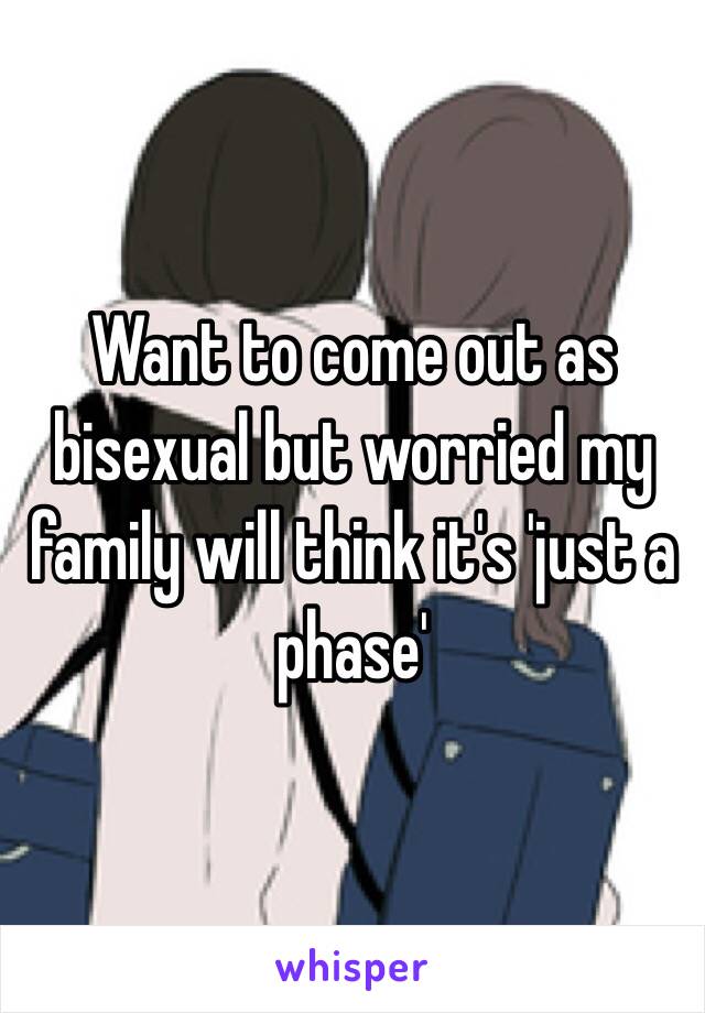 Want to come out as bisexual but worried my family will think it's 'just a phase'