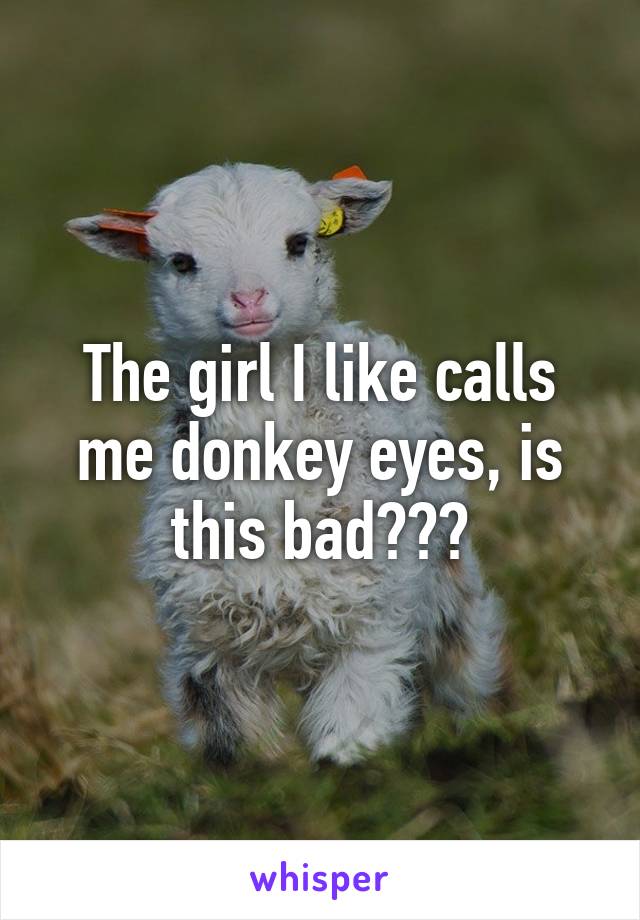 The girl I like calls me donkey eyes, is this bad???