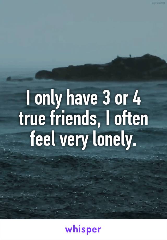 I only have 3 or 4 true friends, I often feel very lonely.