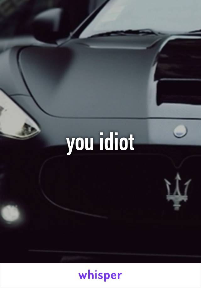 you idiot