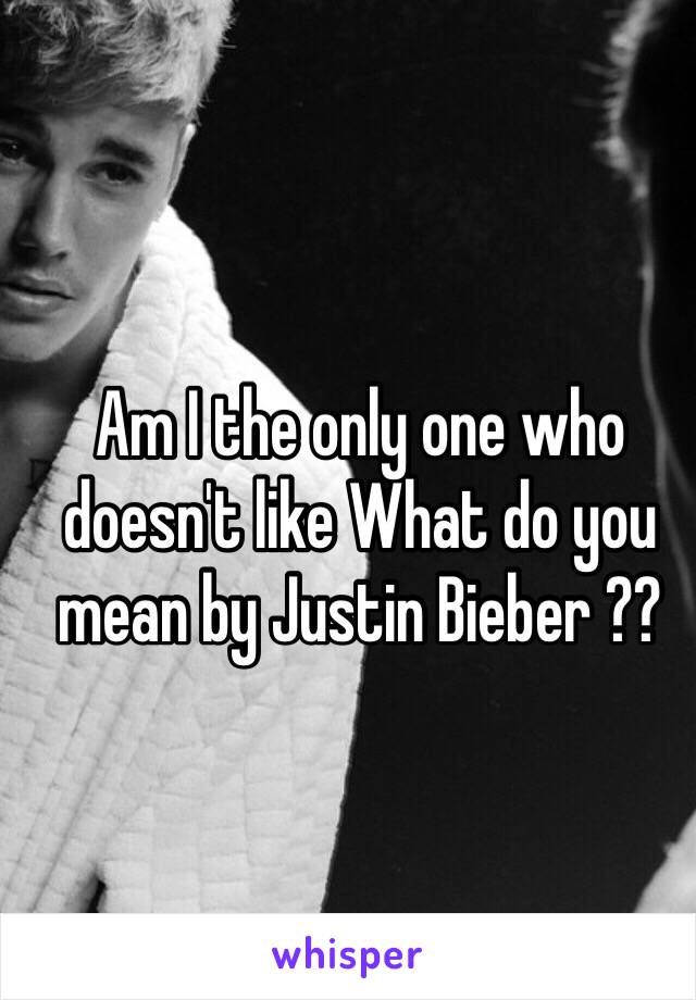 Am I the only one who doesn't like What do you mean by Justin Bieber ??