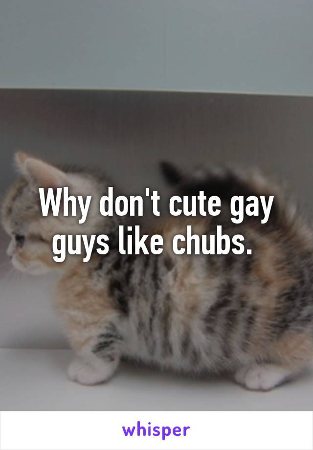 Why don't cute gay guys like chubs. 