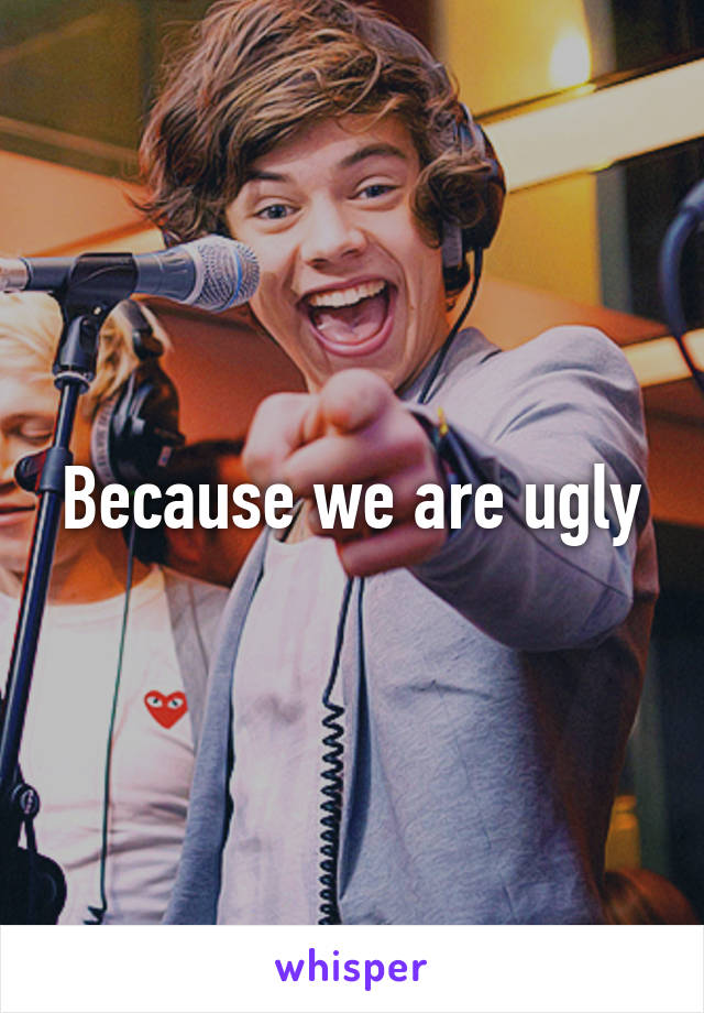 Because we are ugly