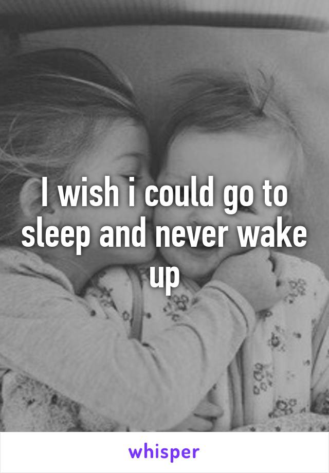 I wish i could go to sleep and never wake up