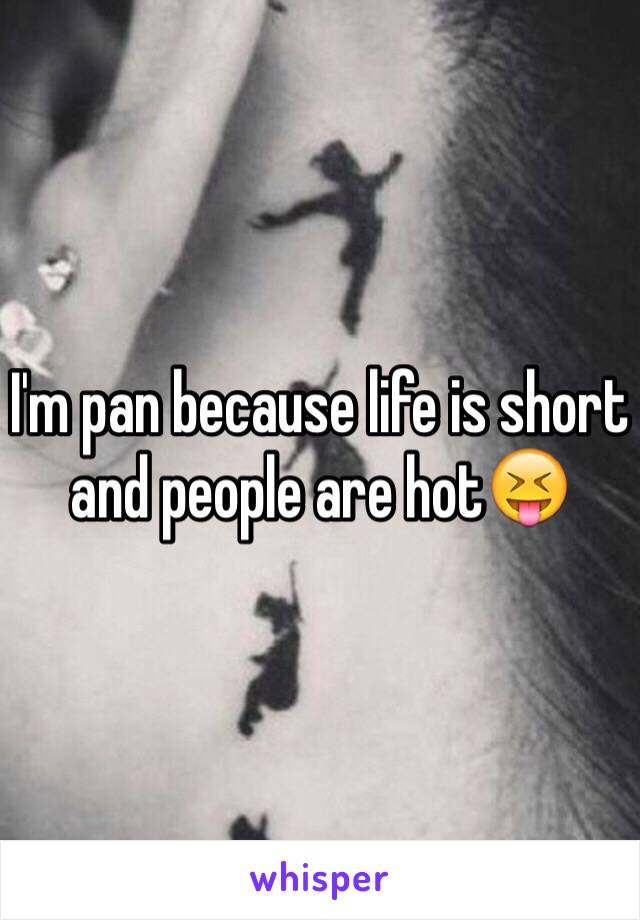 I'm pan because life is short and people are hot😝