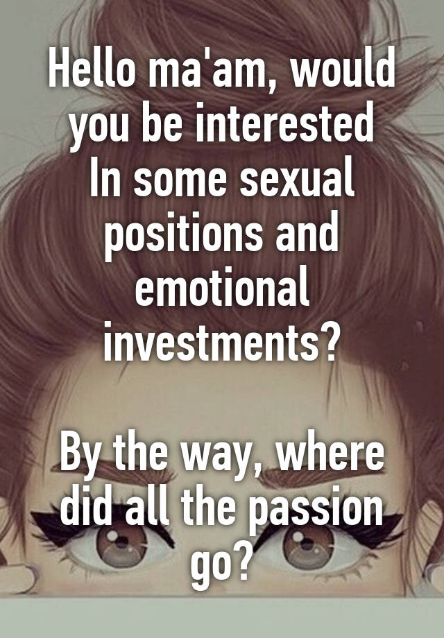 sexual positions and emotional investment