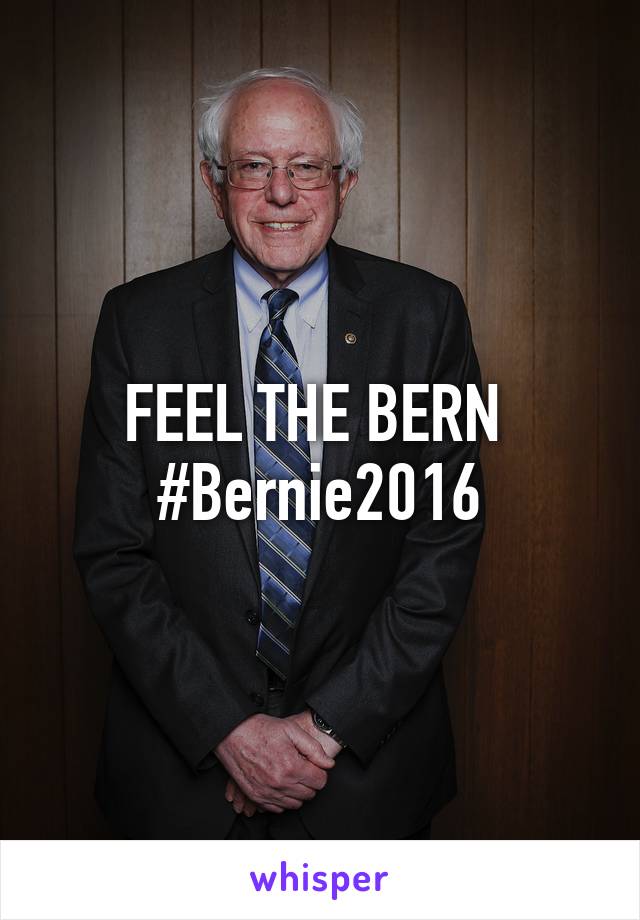 FEEL THE BERN 
#Bernie2016