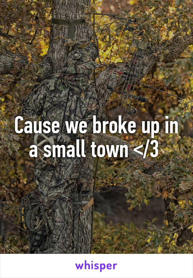 Cause we broke up in a small town </3 